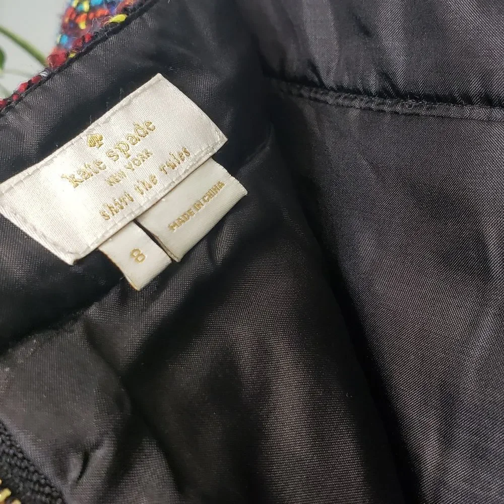 Kate Spade Judy Rainbow Tweed Skirt Size 8